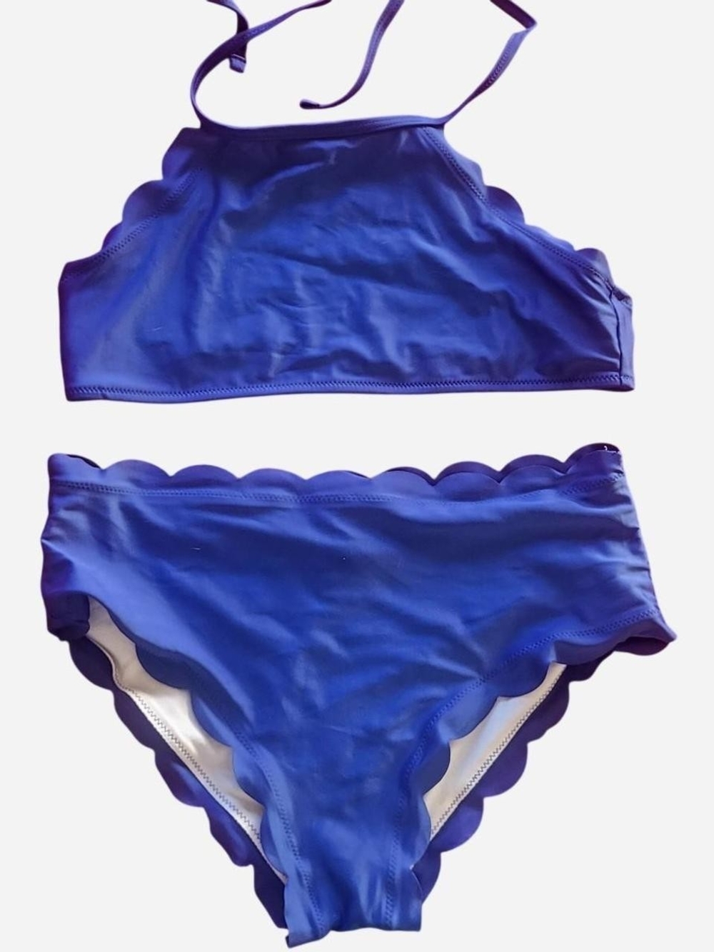 Blue 💙 Scallop Edge Two-Piece Swimsuit SHEIN